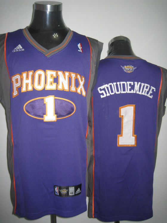 Phoenix Suns Stoudemire Blue Orange Grey Jersey